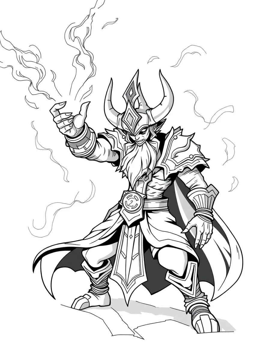 Veigar from League of Legends casting a dark matter spell