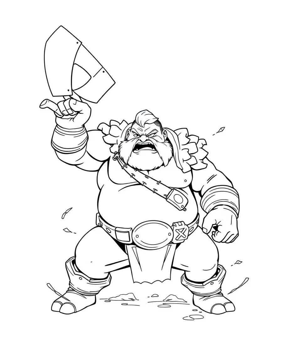 Dota 2's Pudge throwing his meat hook with cleaver ready
