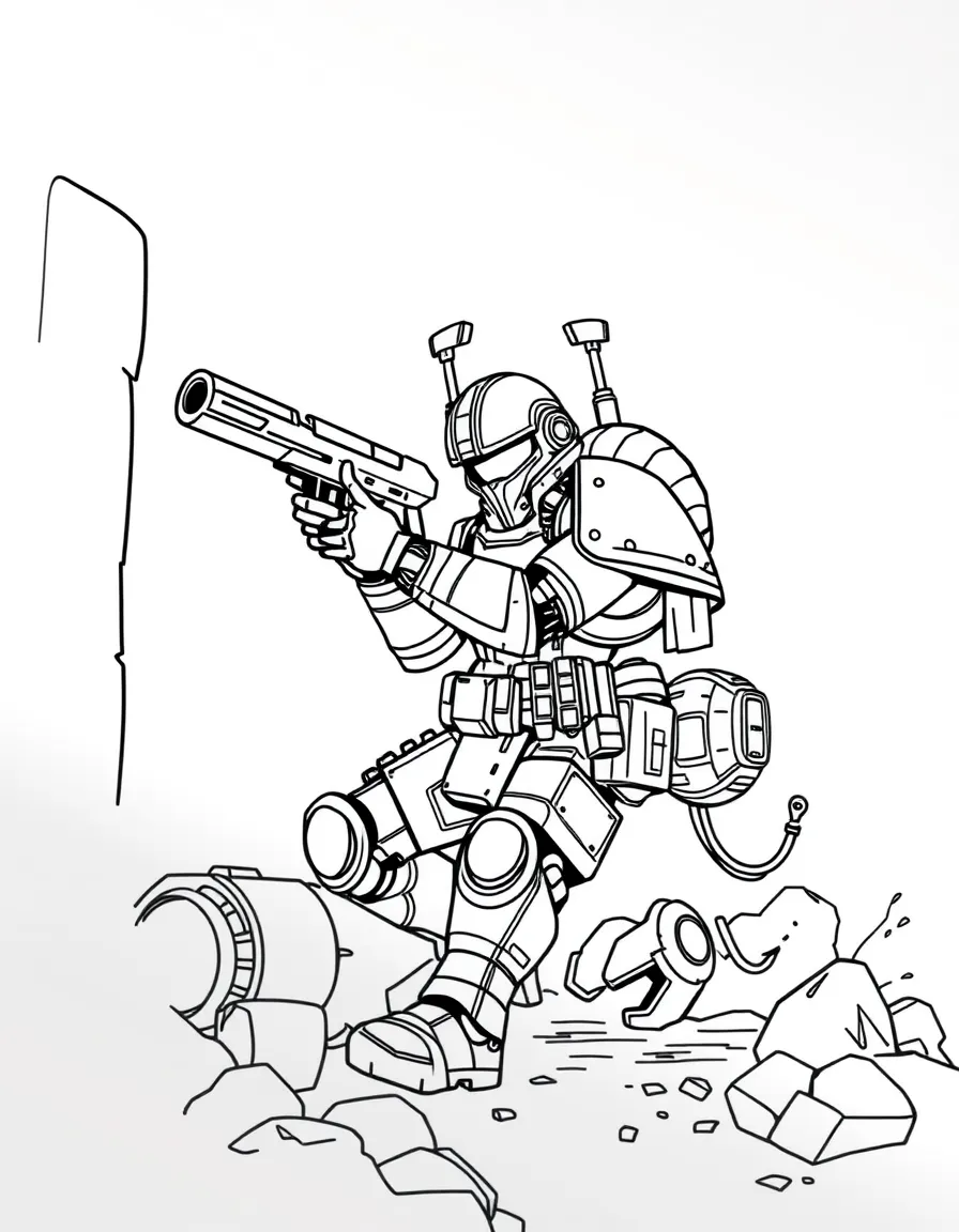 Killjoy from Valorant setting up a turret with tech gear