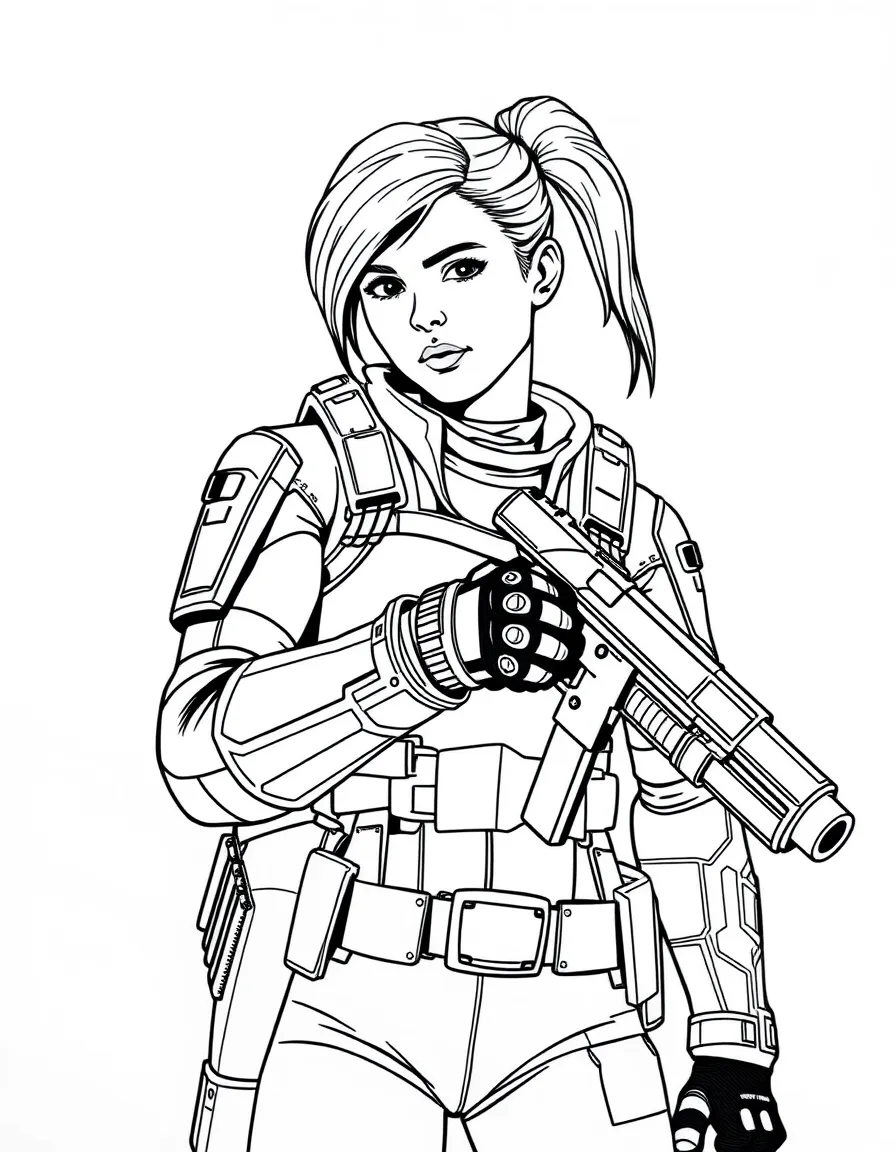 Alyx Vance from Half-Life with gravity gloves and pistol