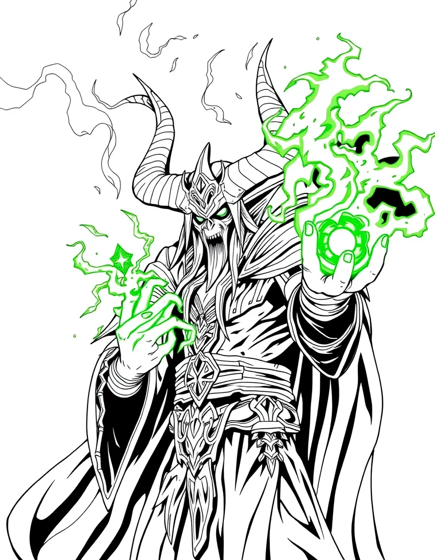 Gul'dan with fel magic corrupting his form