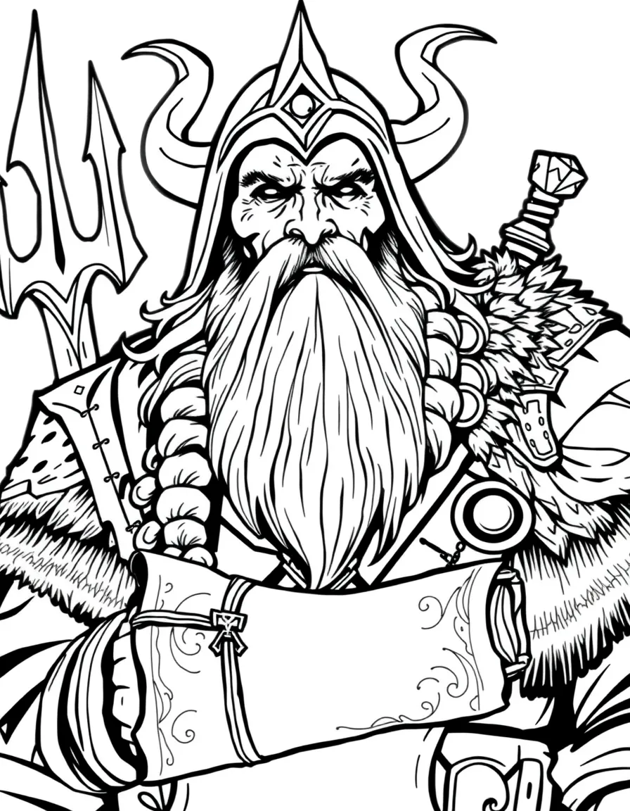 Deckard Cain from Diablo identifying items with scroll