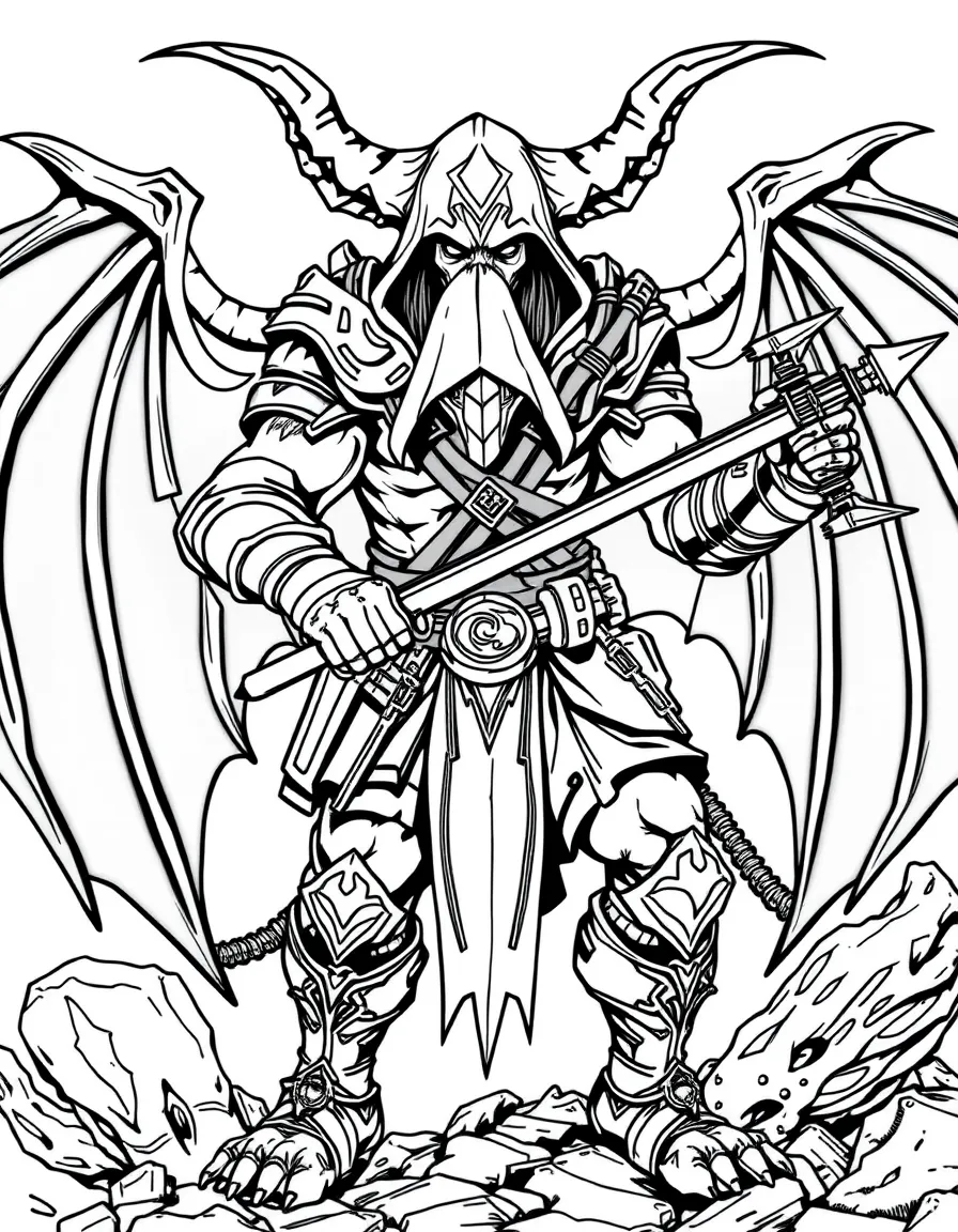 Demon Hunter from Diablo with crossbows and hatred