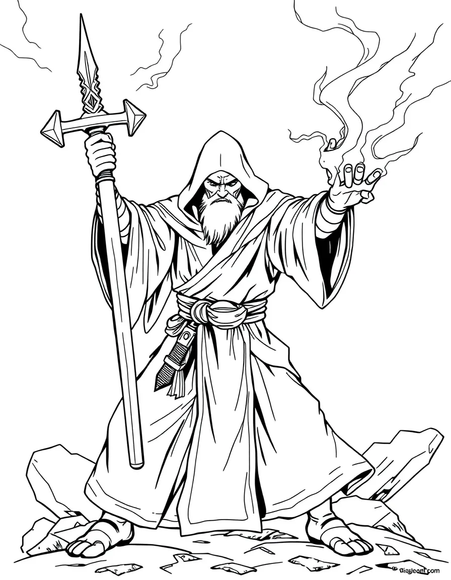 Monk from Diablo using seven-sided strike
