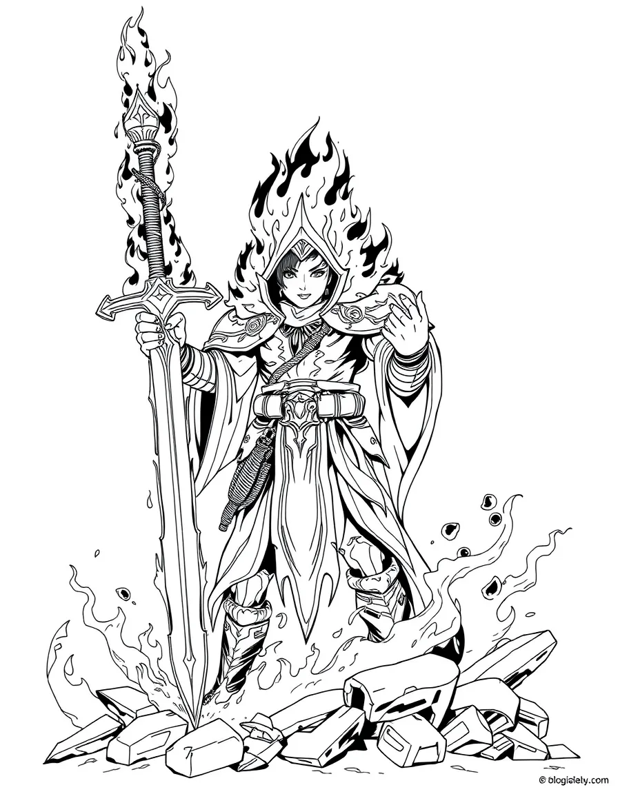 Soul of Cinder with flaming greatsword and ember effects