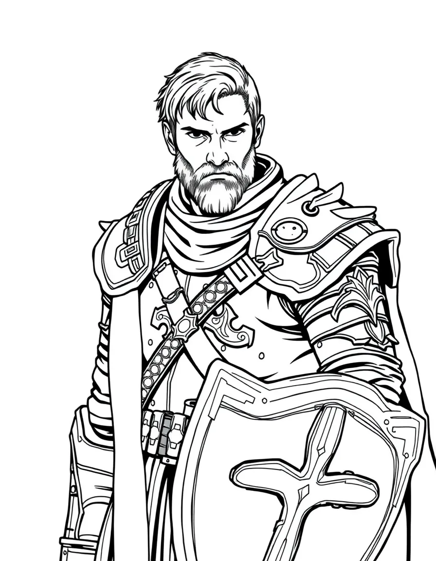 Alistair from Dragon Age with shield and templar armor