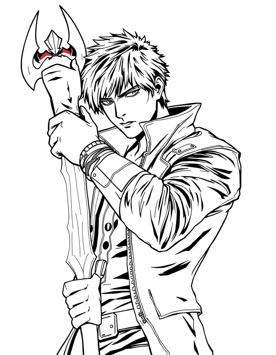 Nero from Devil May Cry with Devil Breaker arm glowing