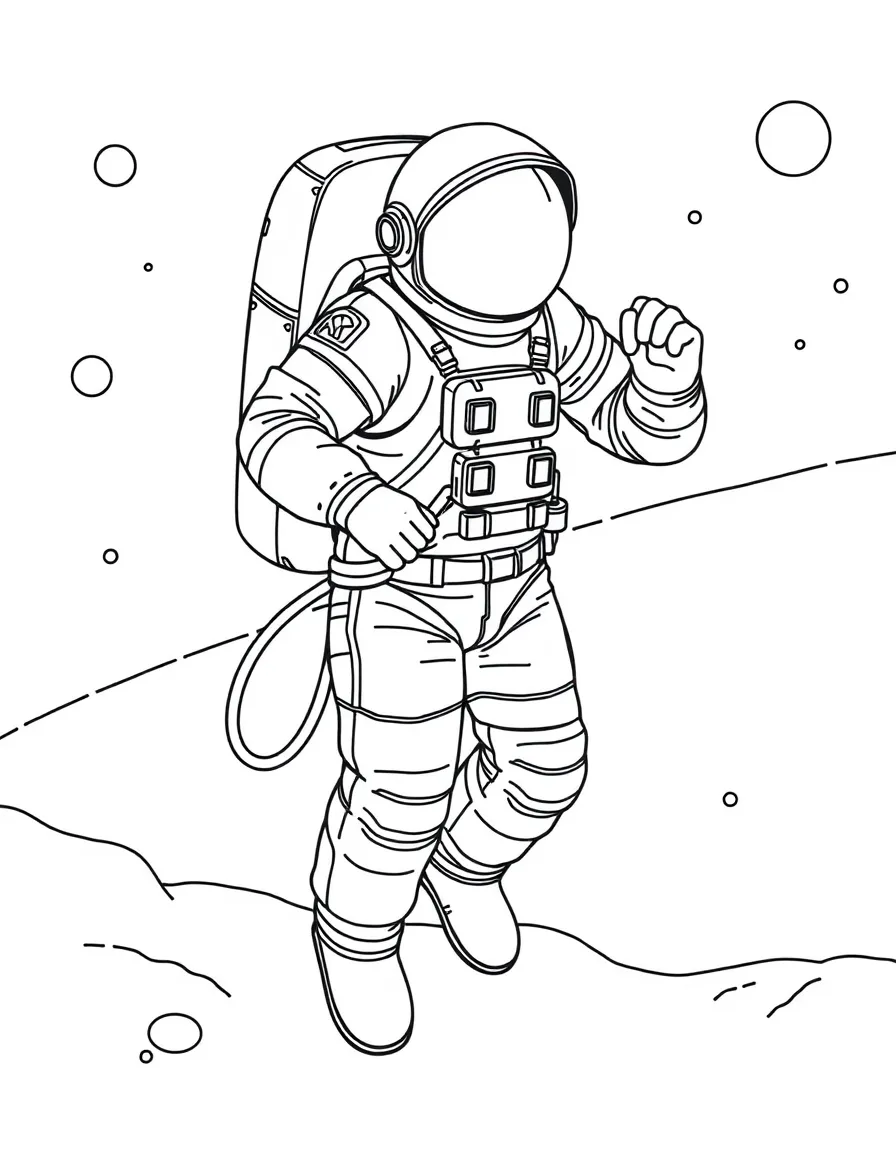 An astronaut in a spacesuit taking a space walk