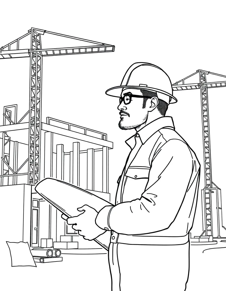 A construction manager overseeing a building project