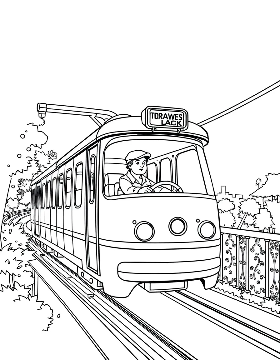A monorail driver at an amusement park