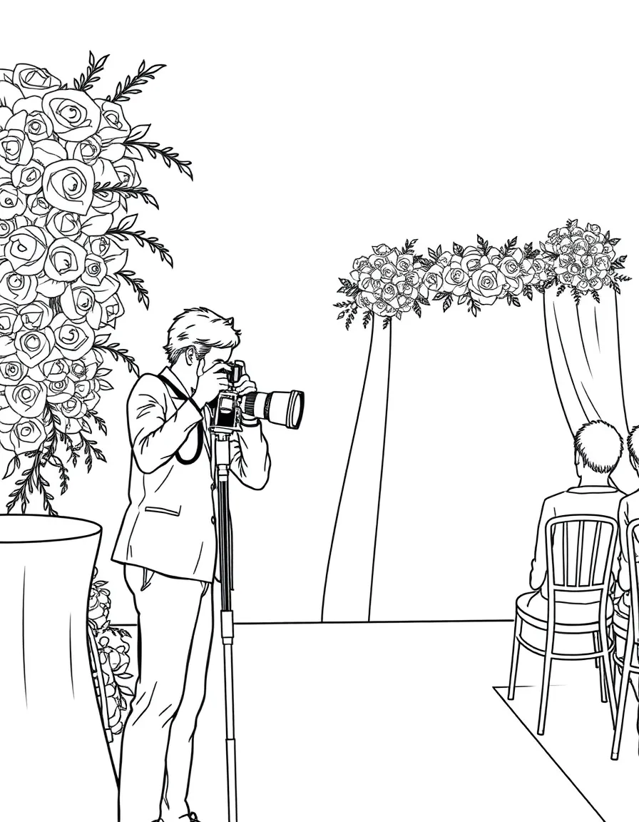 A photographer taking pictures at a wedding