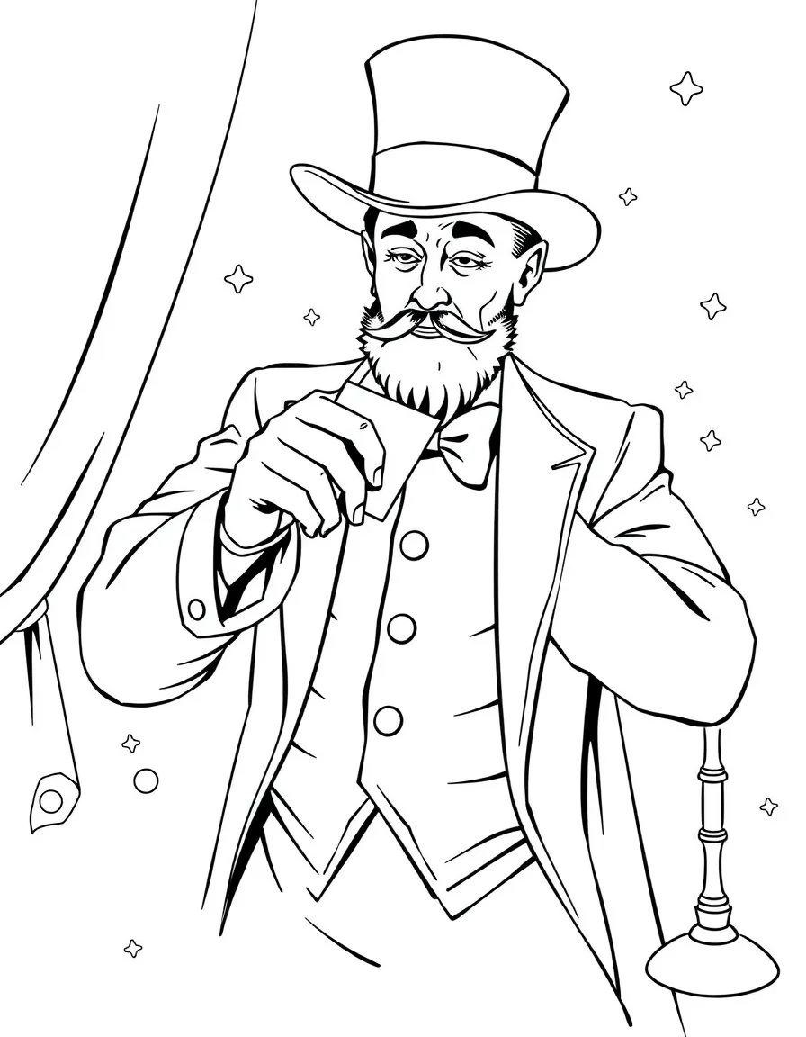 A magician performing a card trick