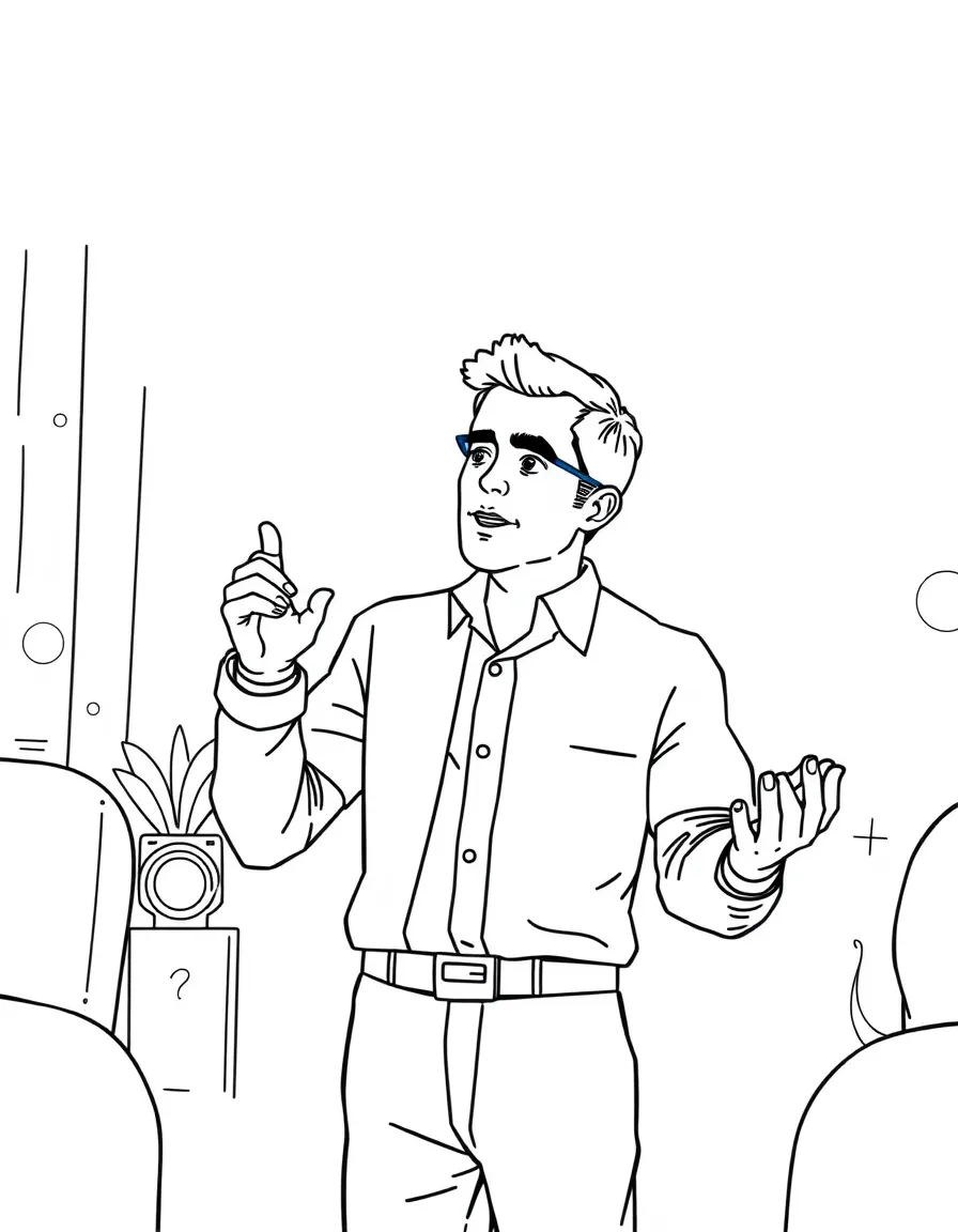 A tech company CEO presenting a new product