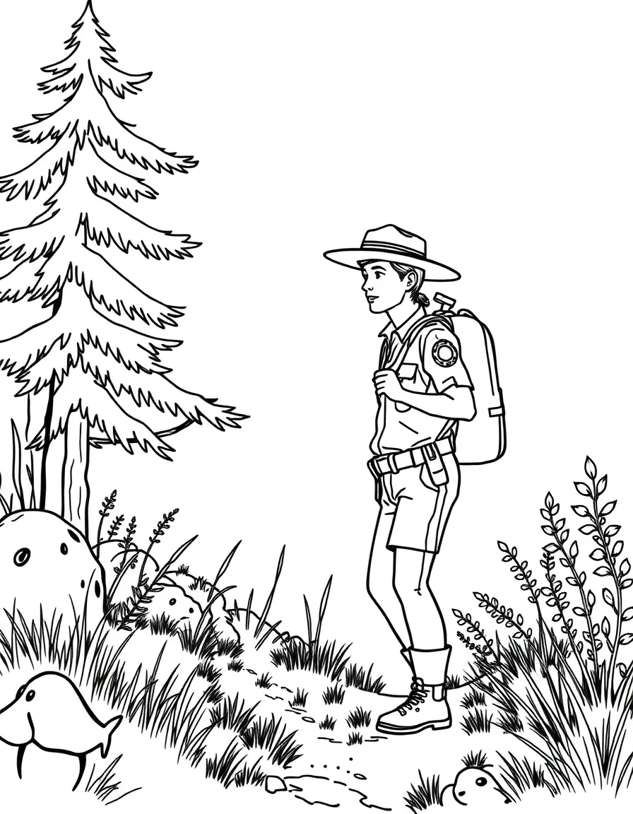 A park ranger leading a nature hike