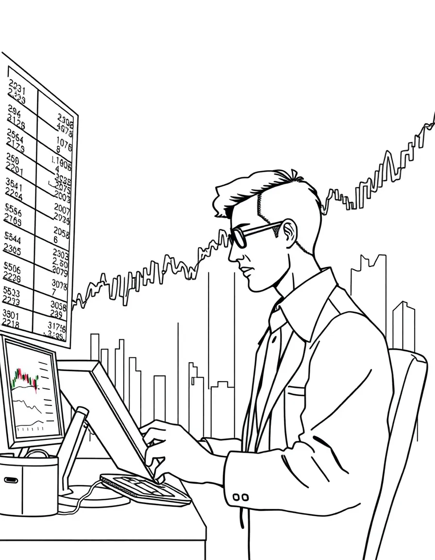 A stockbroker monitoring market trends