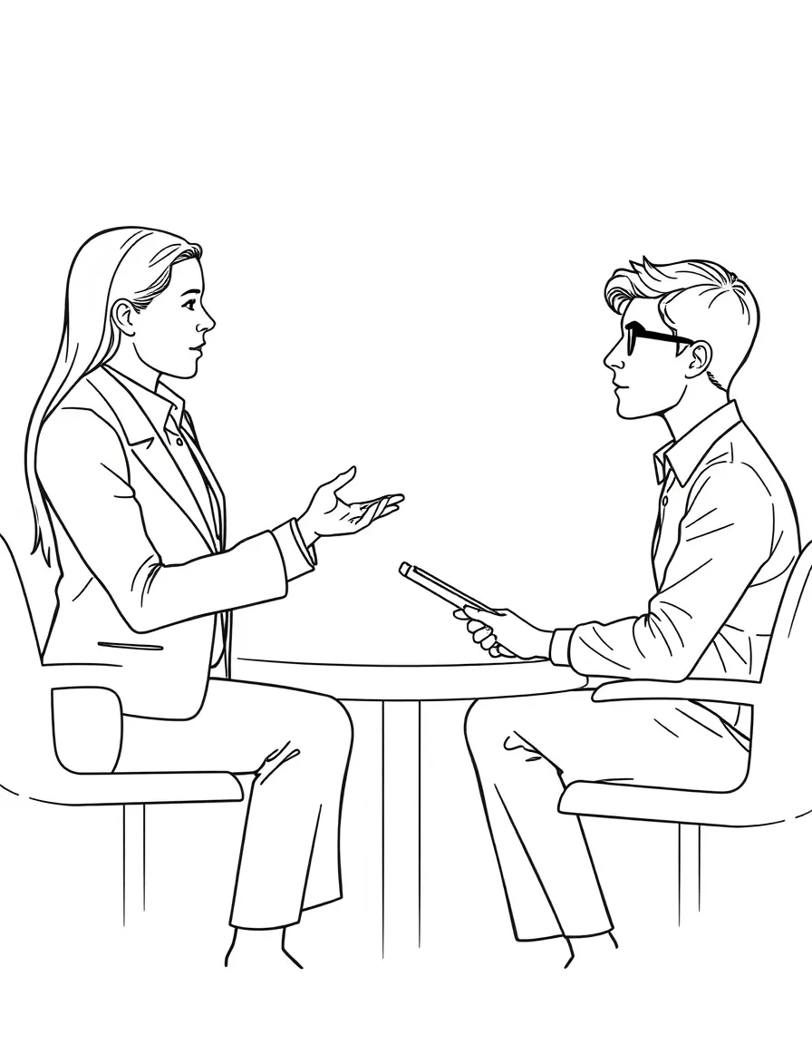A human resources manager interviewing a job candidate