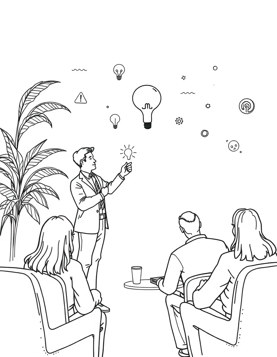 An entrepreneur pitching an idea to investors