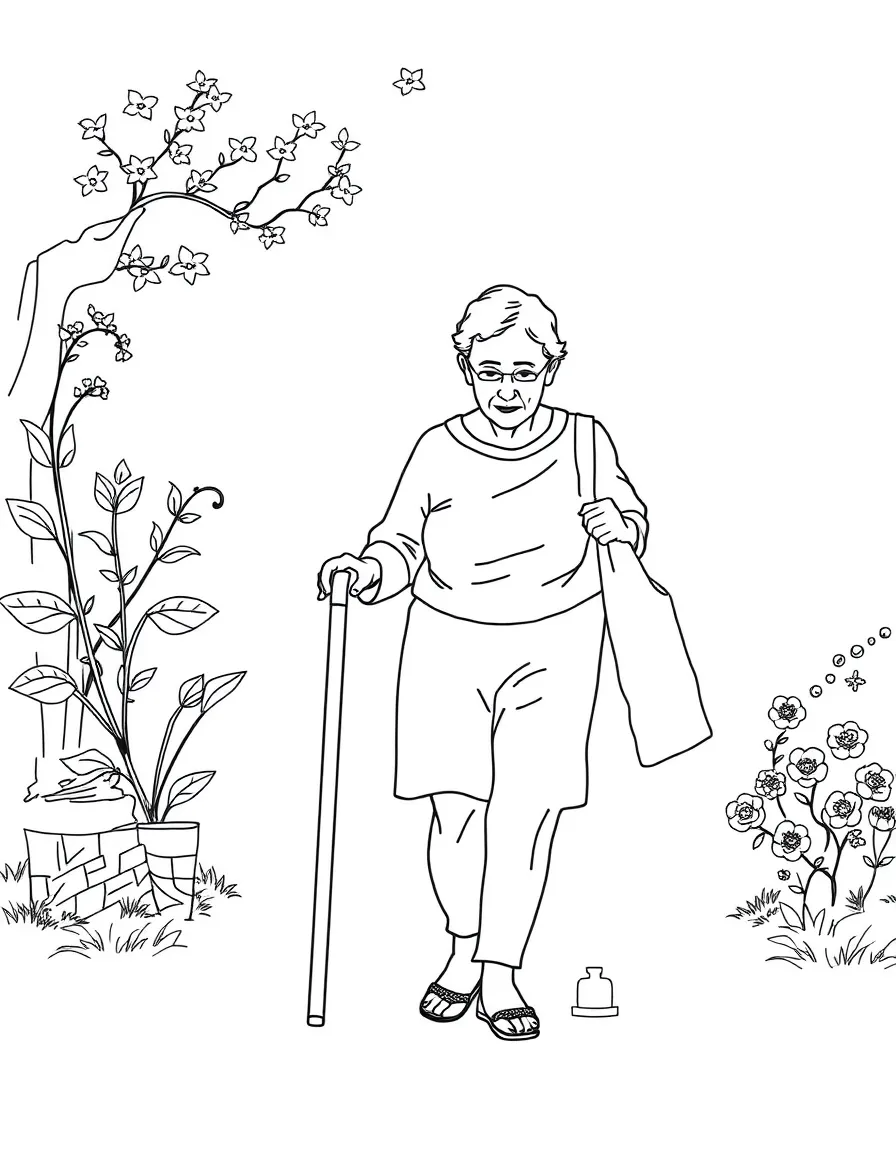 A geriatric specialist helping an elderly patient walk