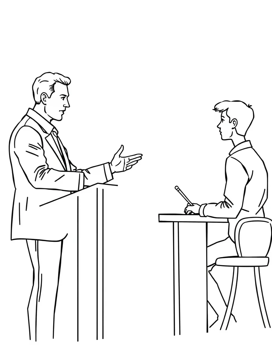 A debate coach judging a student debate