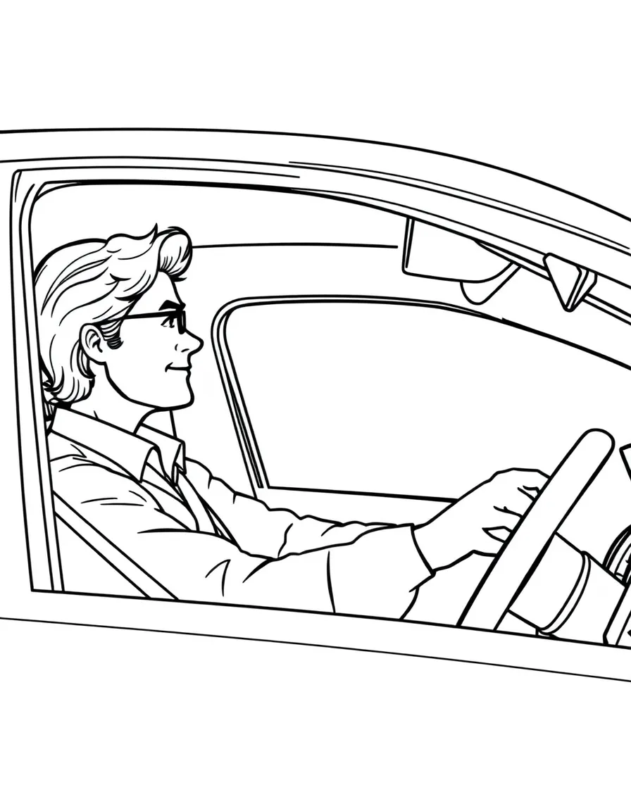 A driver's education teacher in a car with a student