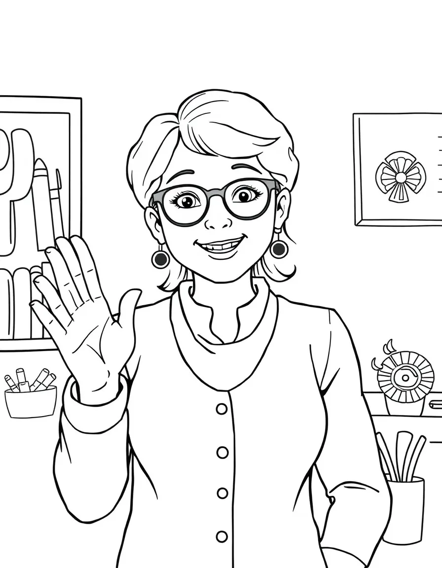 A special education teacher using sign language