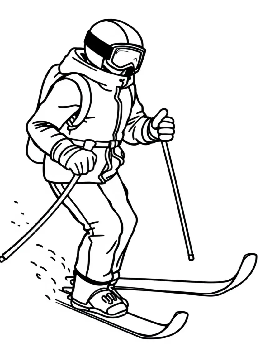 A ski instructor demonstrating proper form on a slope