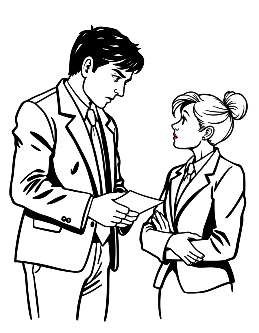 A public defender consulting with a client