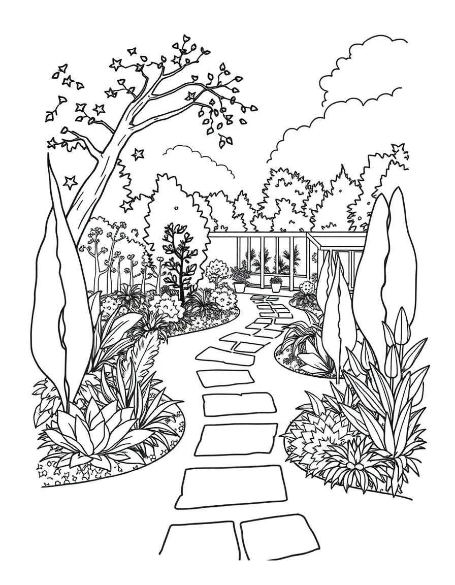A landscape architect drawing garden plans