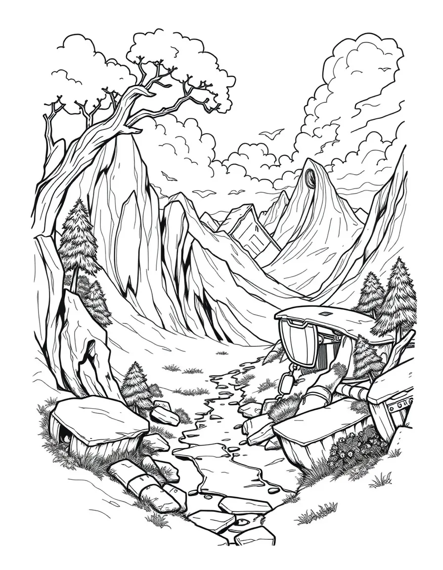 A video game environment artist sketching landscapes