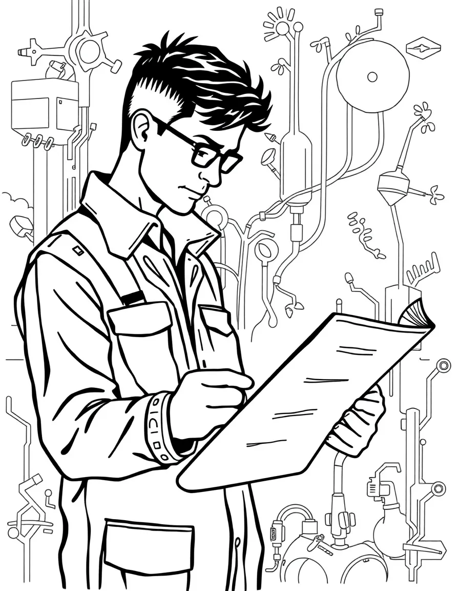 A technical writer creating an instruction manual