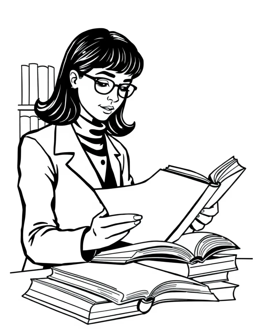 A literary agent reviewing book submissions