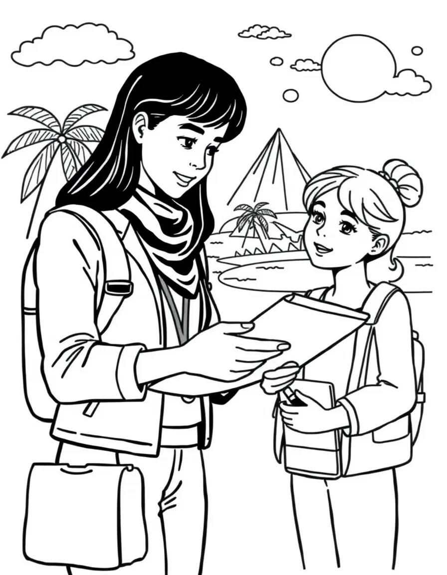 A travel agent planning a vacation for clients