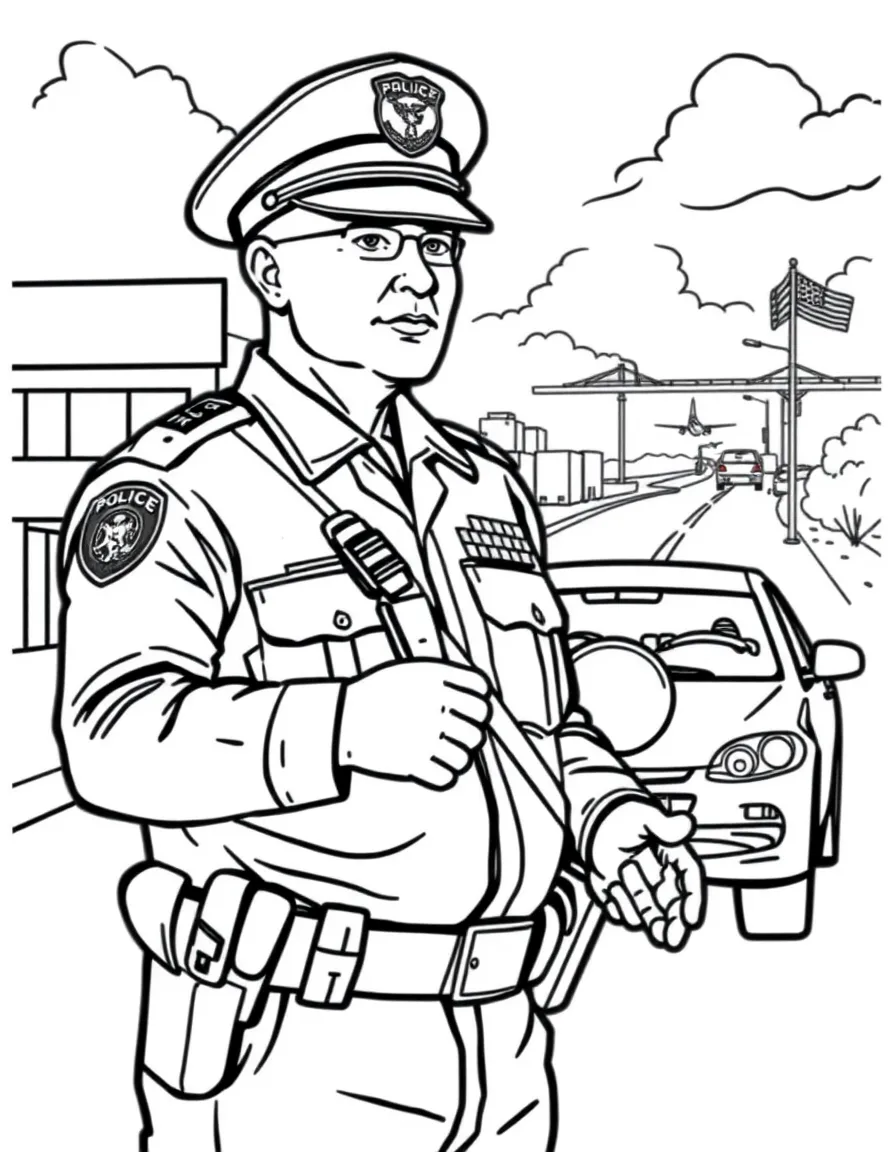 A military police officer directing traffic on a base