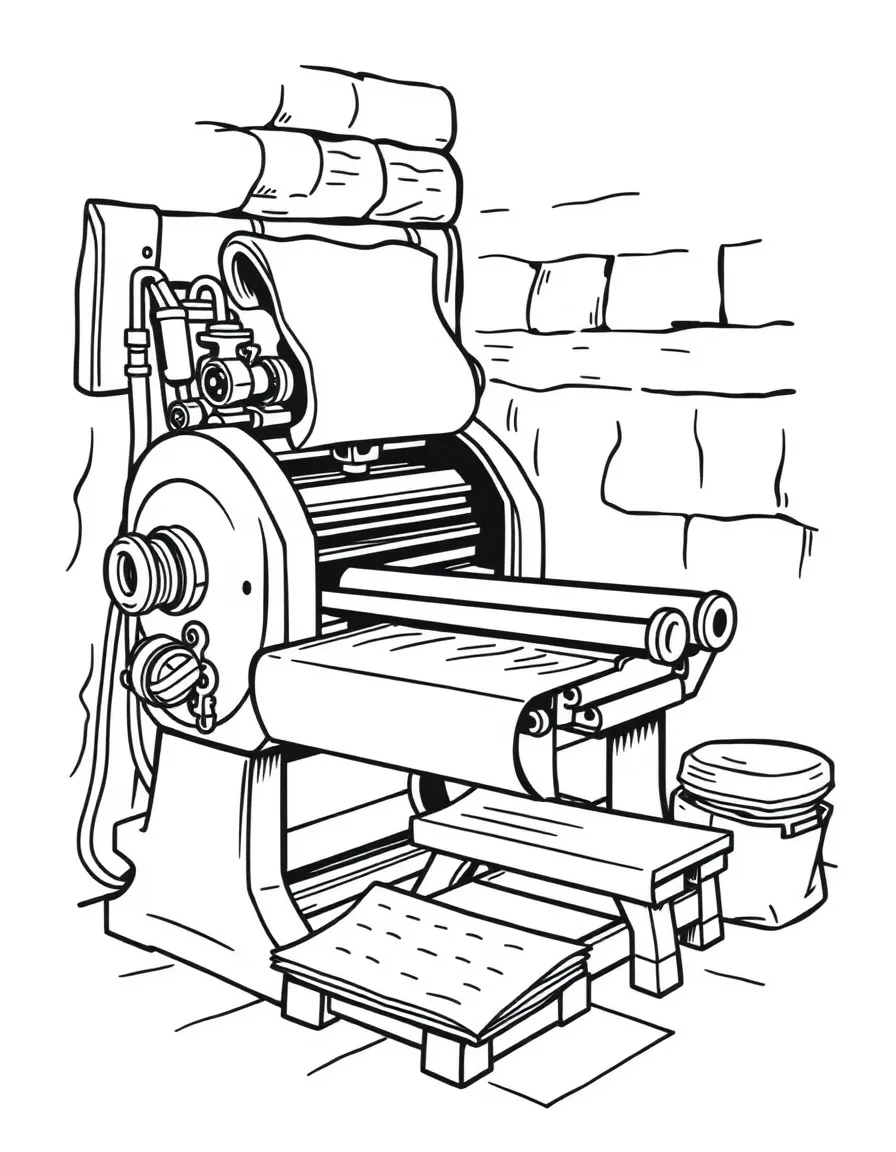 A colonial printer setting type for a newspaper
