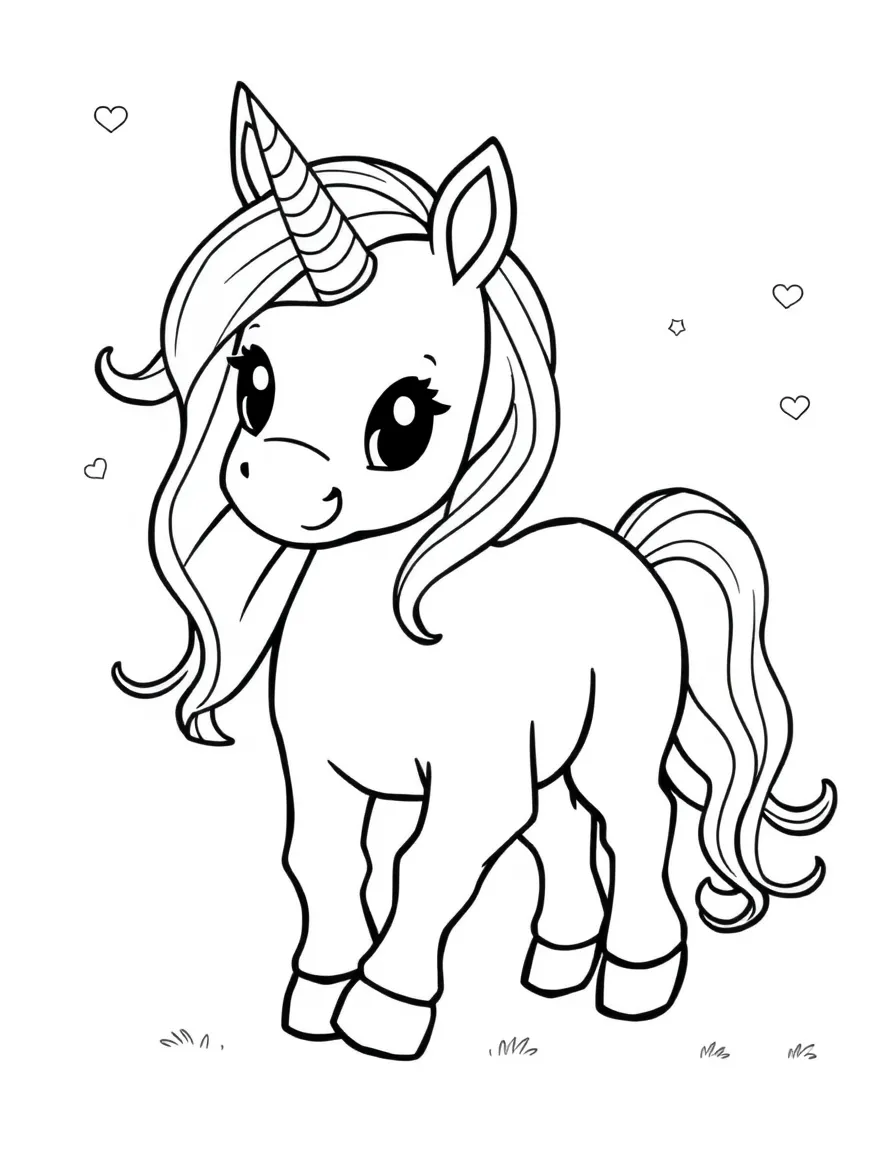 Baby unicorn learning to walk