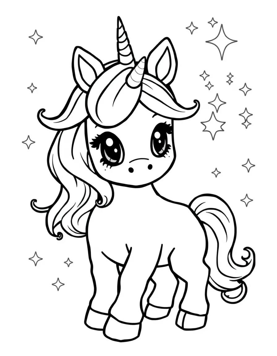 Baby unicorn learning to use its magic