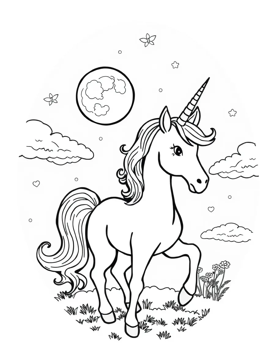 Unicorn and the moon