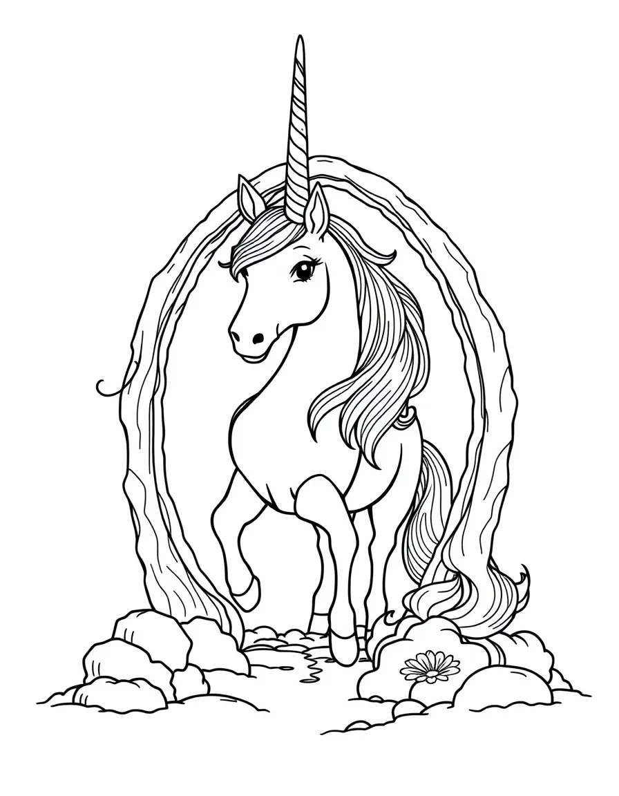 Unicorn opening a portal to another world