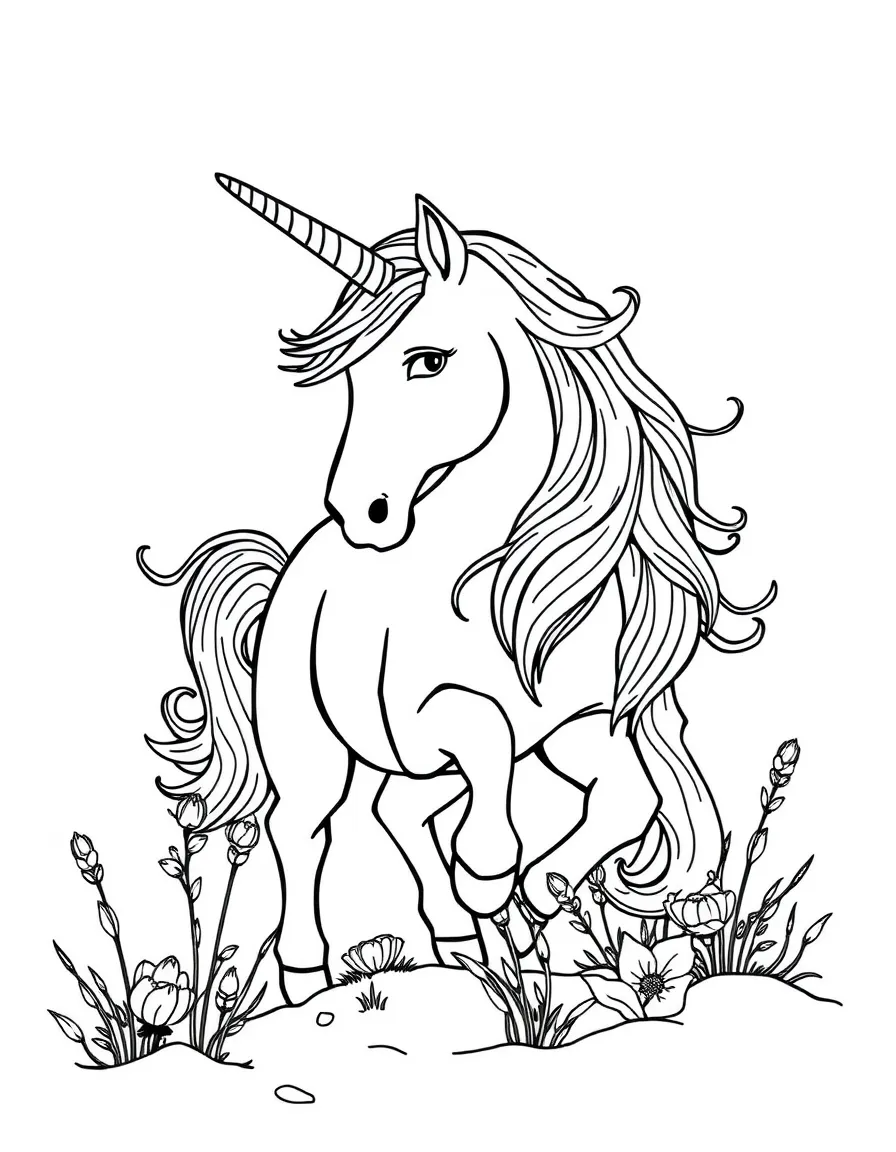 Unicorn turning winter into spring