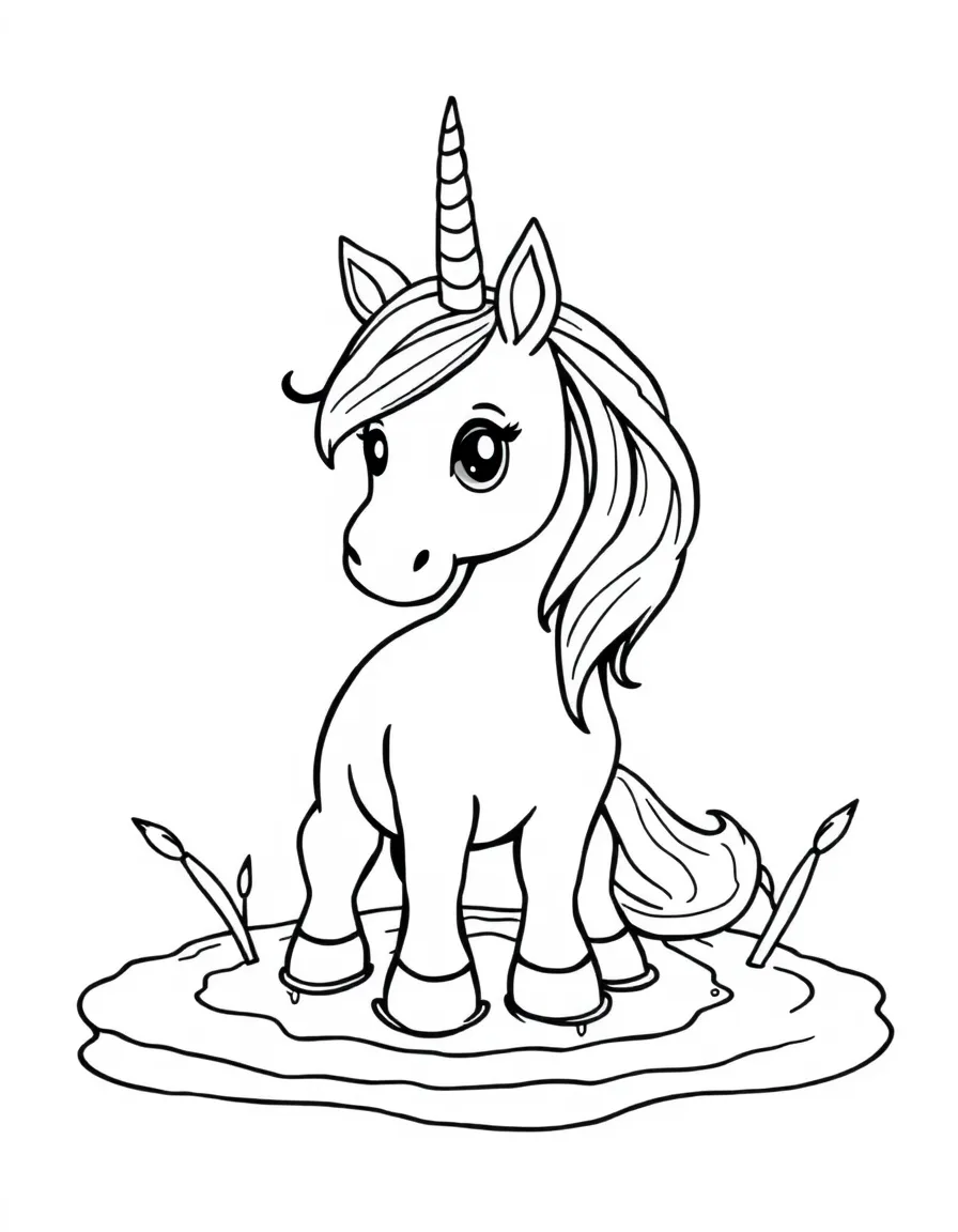 Unicorn stuck in a mud puddle