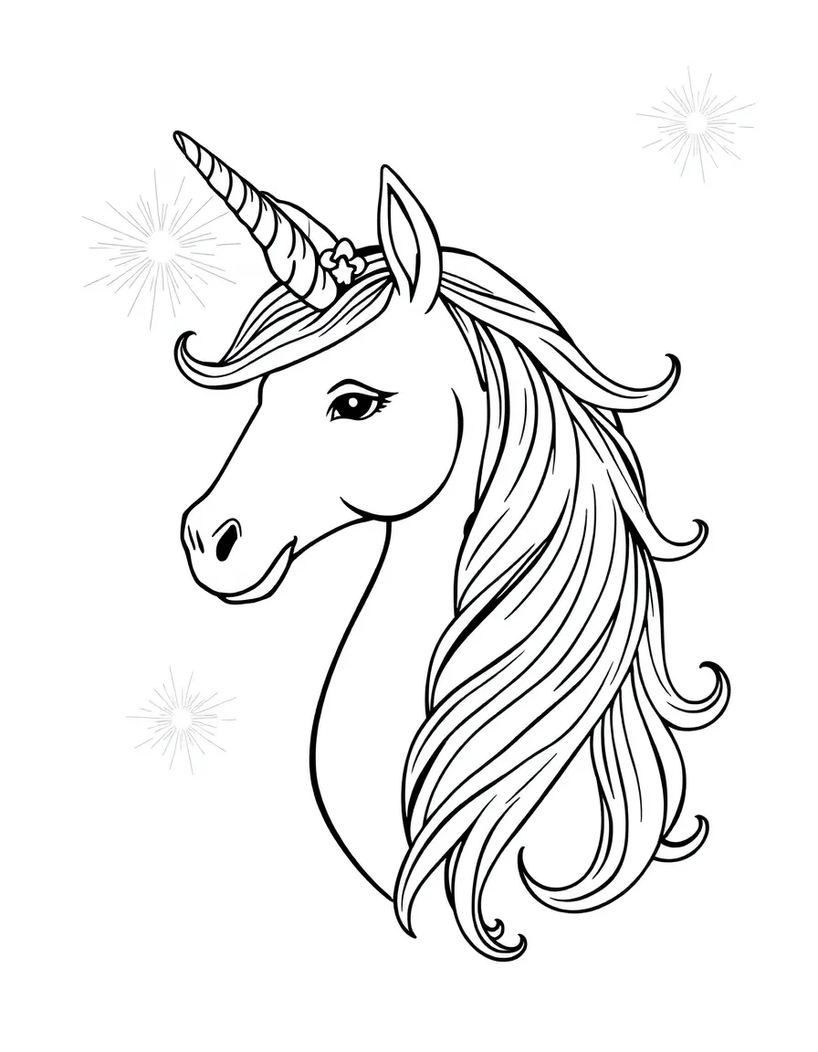 New Year unicorn with firework mane