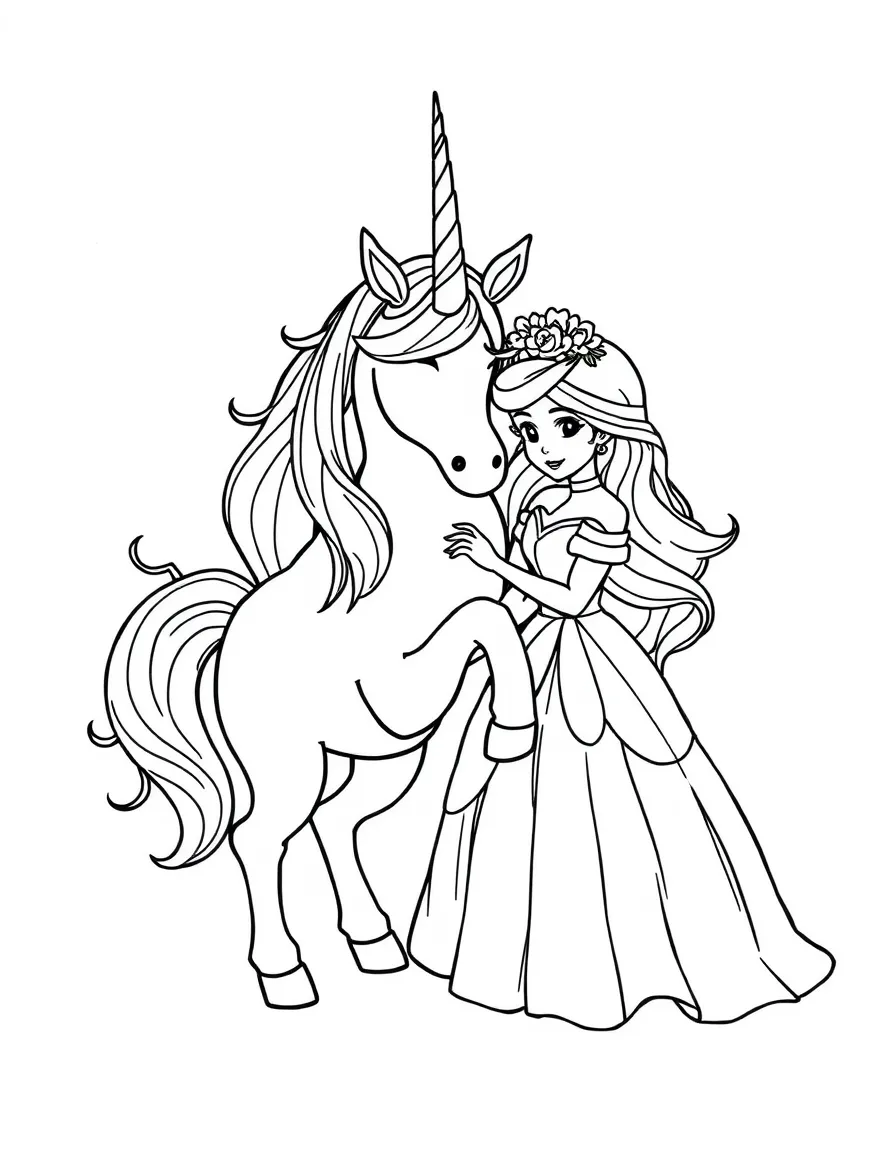 Unicorn helping Cinderella get to the ball