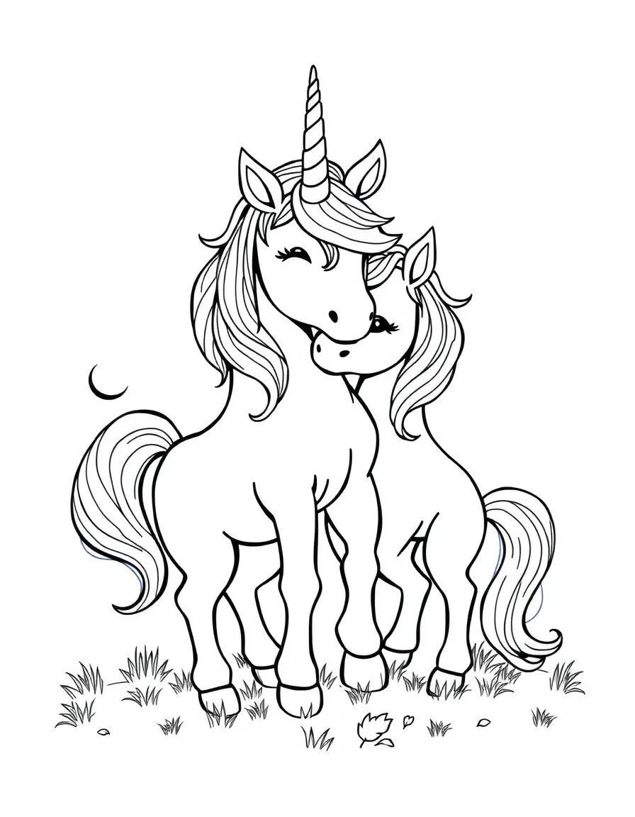 Unicorn siblings playing together