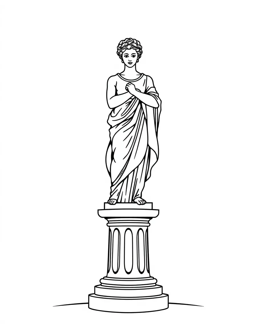 Number 1 designed as a statue on a pedestal in classical style