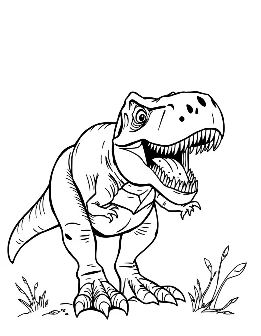 Tyrannosaurus Rex with fierce teeth and tiny arms