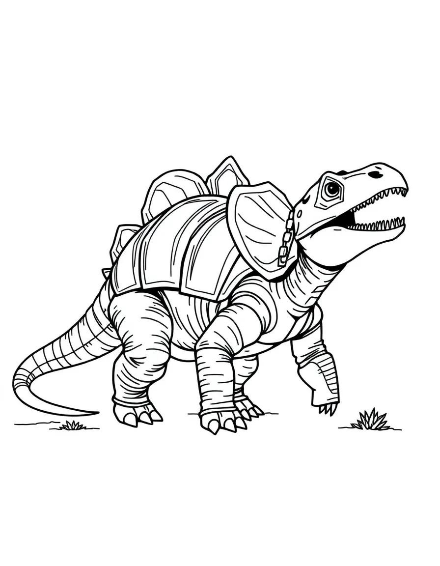 Ankylosaurus with its armored body and club tail