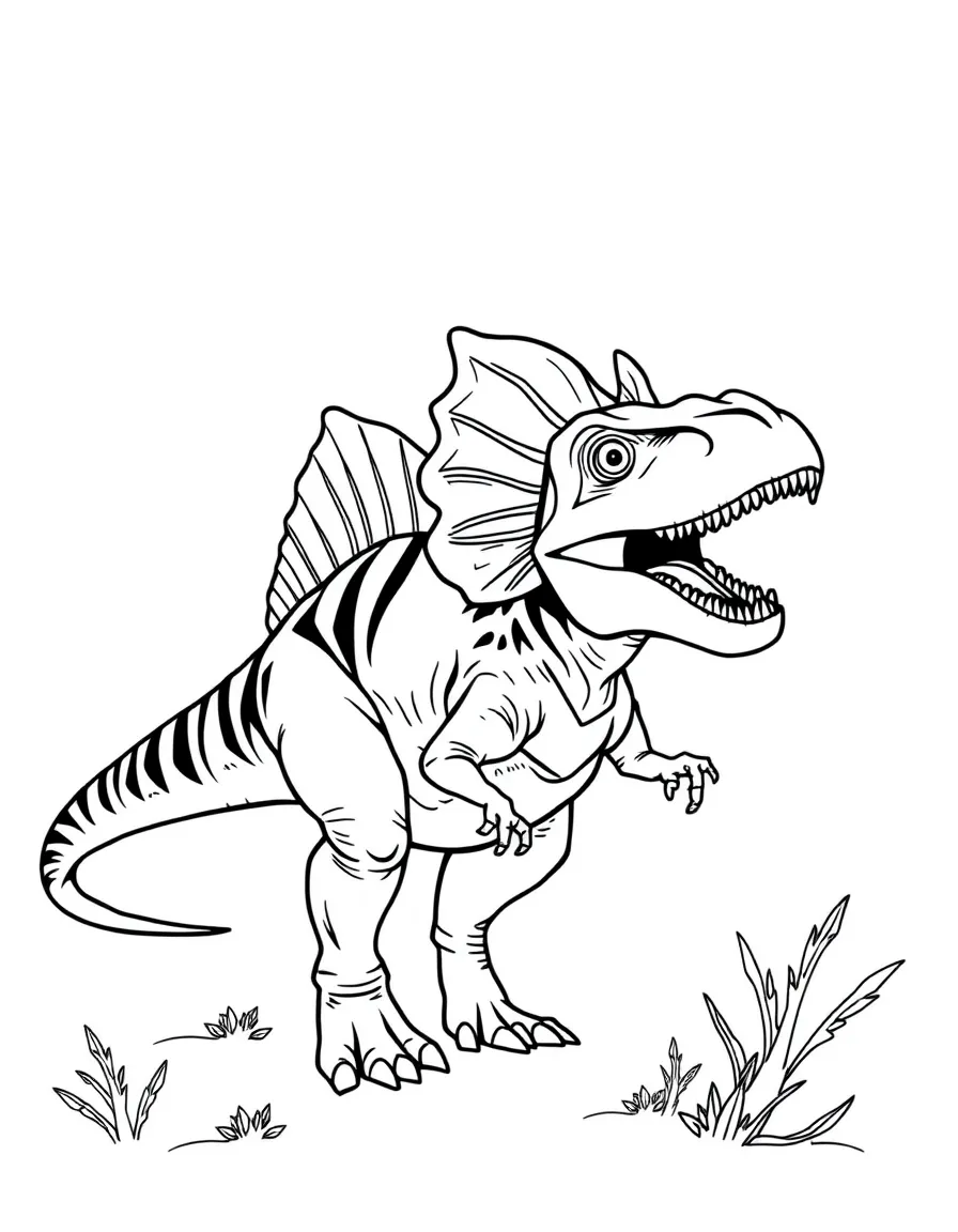 Dilophosaurus with its twin head crests