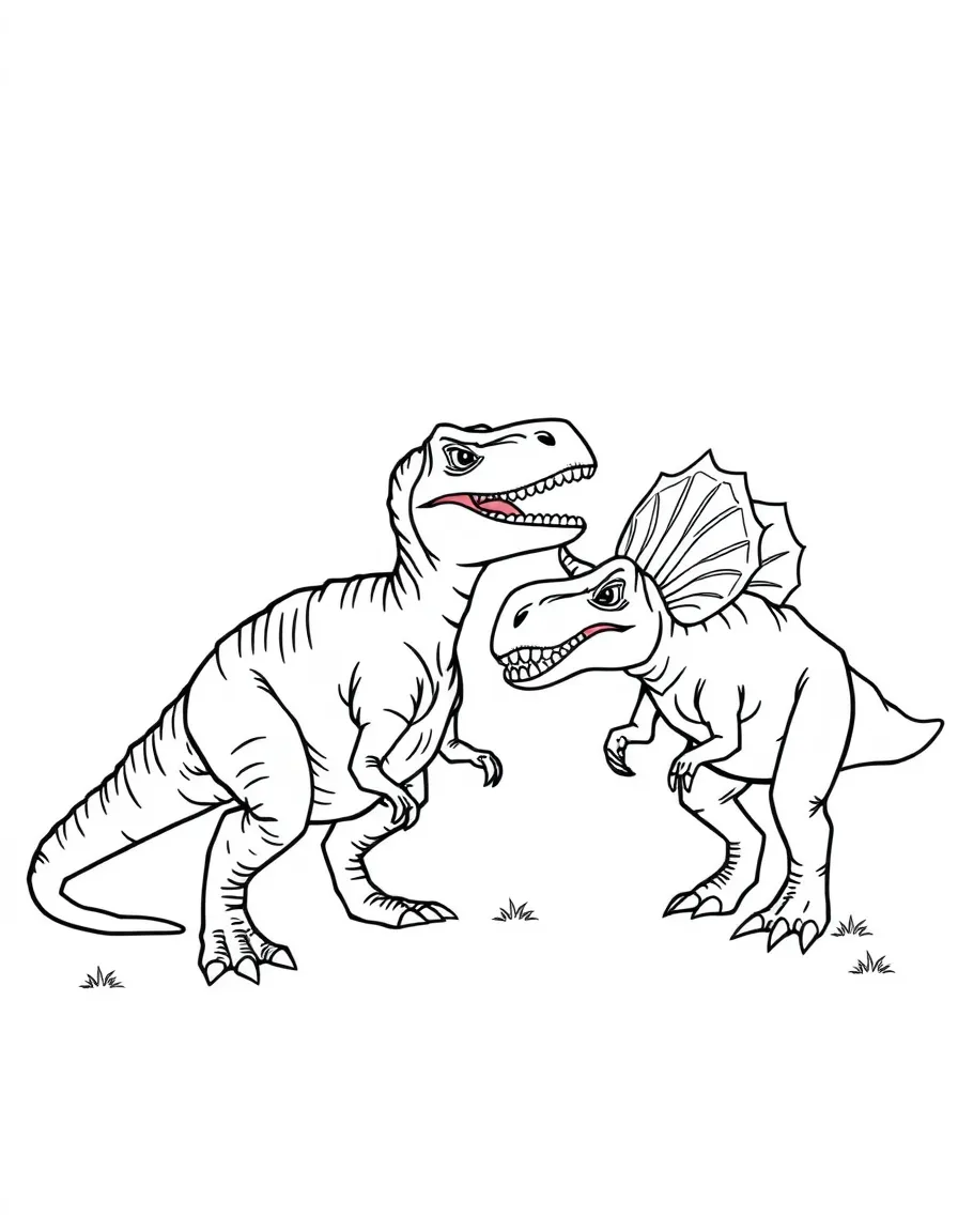 T-Rex and Triceratops facing off