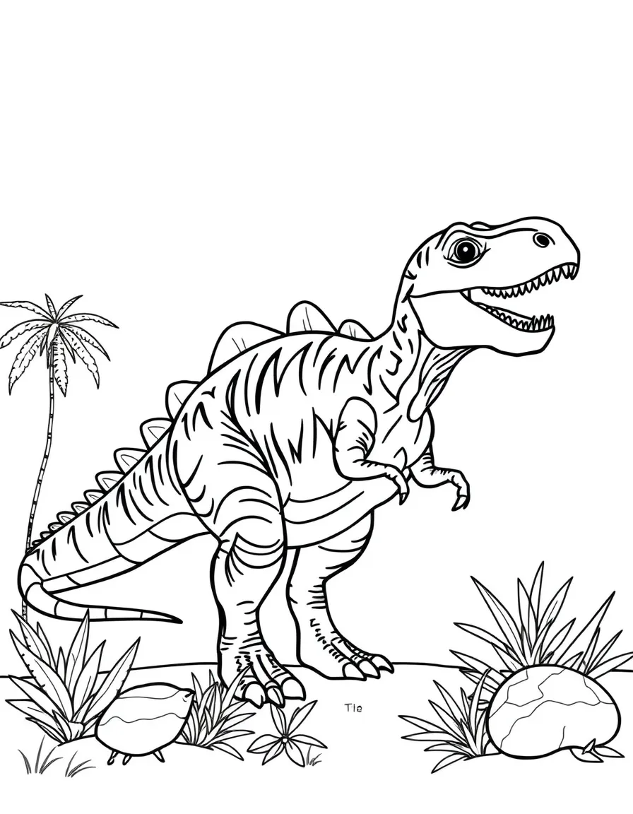 Dinosaurs painting a masterpiece