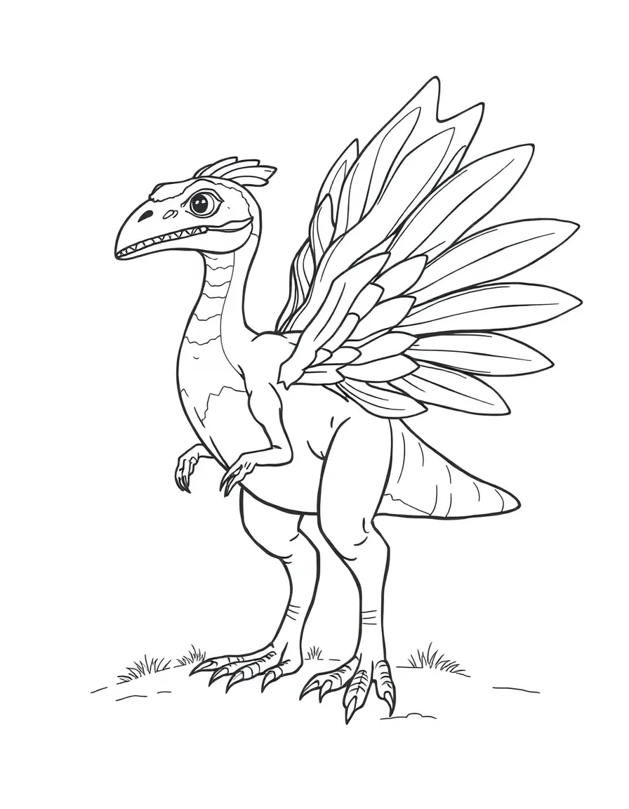 Sinosauropteryx showing its feathers